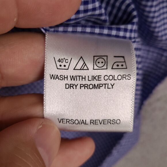 Ben Sherman Shirt Mens Medium Blue Plaid Gingham‎ Button Down Long Sleeve - Picture 10 of 13